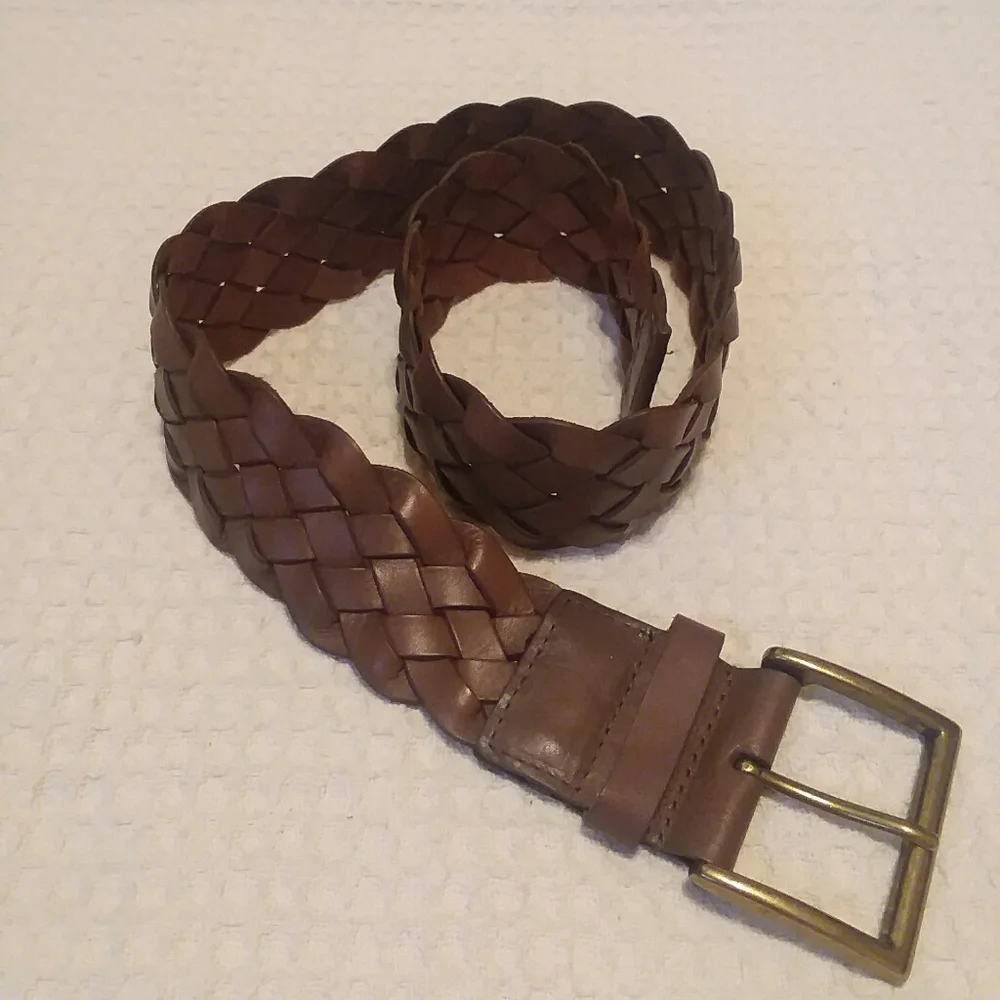 Banana Republic Brown Leather Braided Belt